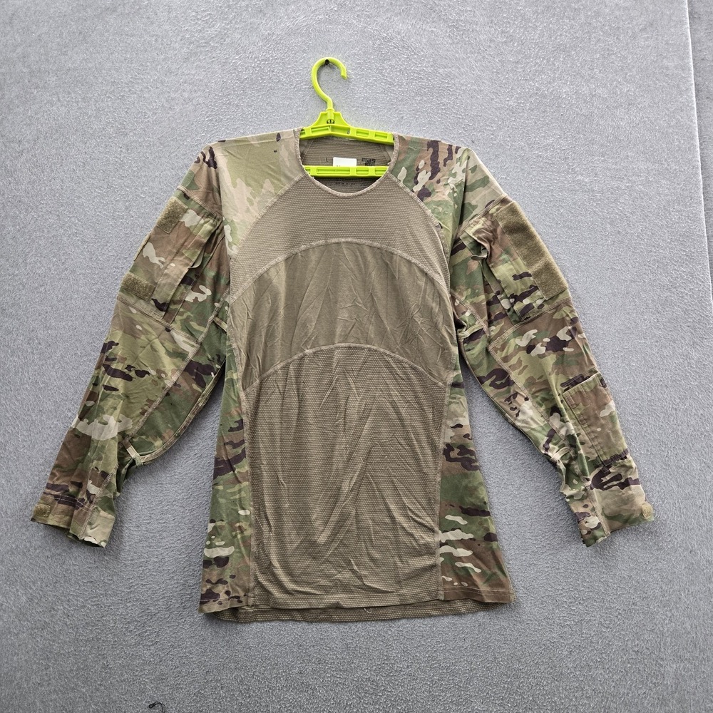 Massif Men Shirt L Green Cotton Nylon Combat Shirt Camouflage Military FR